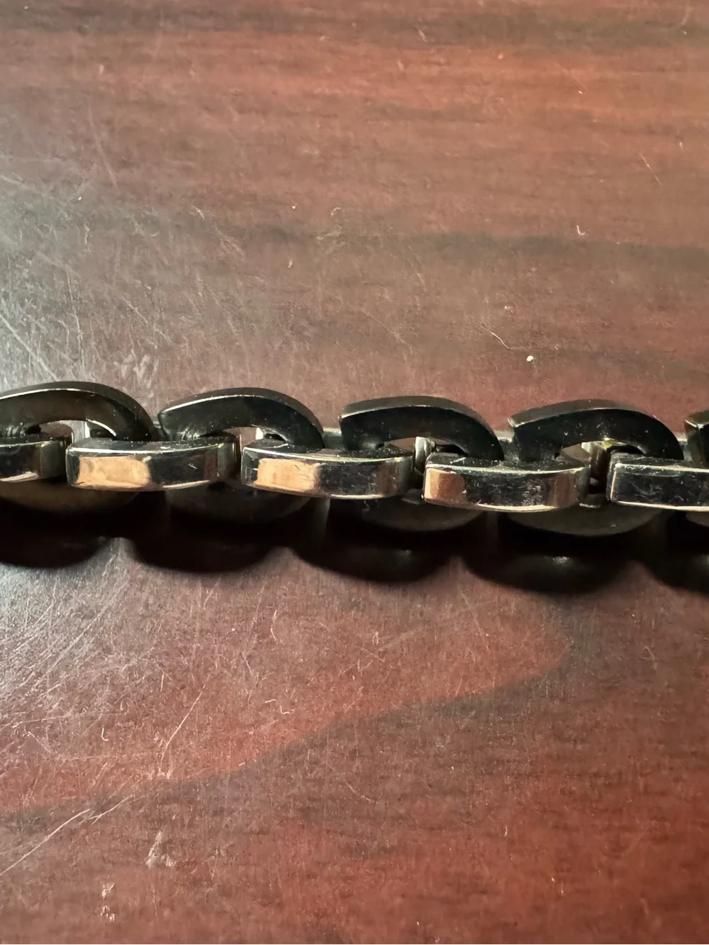 Steel Nation Mens Two Tone Stainless Steel Horseshoe Chain Bracelet